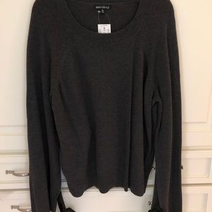 Dark gray sweater with sleeve ties